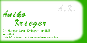 aniko krieger business card